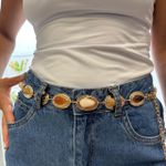 Cinto Feminino Pedras Diversas - Marrom