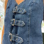 Colete Feminino Jeans Fivela - Azul