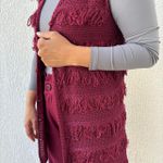 Colete Feminino Tricô Franja - Vinho