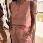 Conjunto Feminino Avila com Cinto - Rosa