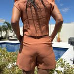 Conjunto Feminino Babados Flat Ice - Laranja Queimado