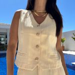 Conjunto Feminino Colete e Saia Flat - Nude