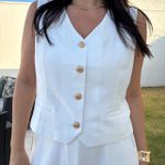 Conjunto Feminino Colete e Saia Flat - Off White