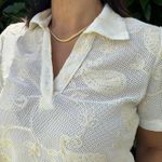 Conjunto Feminino Crochê Polo e Shorts Saia - Off White 