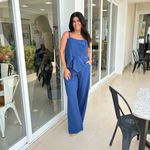 Conjunto Feminino Flat Ice Top e Calça - Azul Petróleo