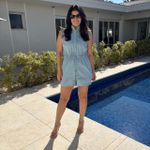 Conjunto Feminino Linen Mix - Azul Claro