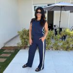 Conjunto Feminino Moletinho Bicolor - Marinho