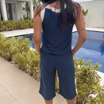 Conjunto Feminino Pantacourt Bicolor - Marinho