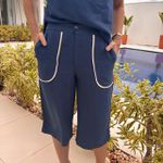 Conjunto Feminino Pantacourt Bicolor - Marinho