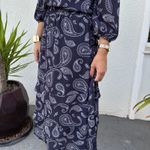 Conjunto Feminino Saia Babados Paisley - Marinho