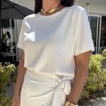 Conjunto Feminino Sarjado de Saia - Off White