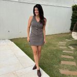 Conjunto Feminino Shorts Saia e Colete - Chumbo