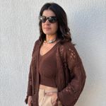 Conjunto Feminino Kimono e Cropped - Marrom