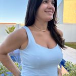 Cropped Feminino Poliamida com Alça - Azul Bebê