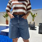 Jorts Jeans Feminino Oversized - Escuro