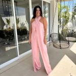 Macacão Feminino Milan com Cinto - Rosa Bebê