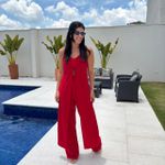 Macacão Feminino Sobreposição - Vermelho