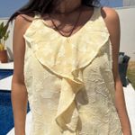 Regata Feminina Babado Devore - Amarelo