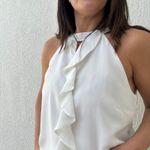 Regata Feminina Babados em Crepe - Off White