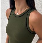 Regata Feminina Canelada com Vivo - Verde Militar