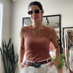 Regata Feminina Poliamida Canelada - Marrom