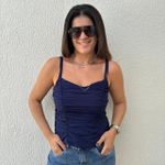 Regata Feminina Viscolinho Franzido - Marinho