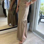 Saia Feminina Longa com Fendas - Mocha Mousse