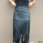 Saia Feminina Midi Franjas - Preto