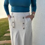 Saia Feminina Midi Linho - Cru