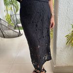 Saia Feminina Midi Renda - Preta