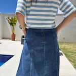 Saia Jeans Feminina Longa - Escura