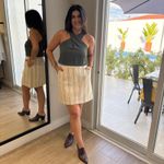Shorts Saia Feminino Listrado - Verde
