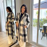 Sobretudo Feminino Xadrez - Preto