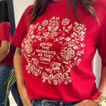 T-Shirt Feminina Estampada Algodão - Vermelha