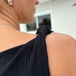 Vestido Feminino Canelado Drapeado - Preto