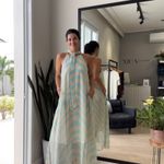 Vestido Feminino Gola Halter - Azul