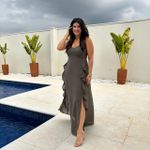 Vestido Feminino Longo com Babado - Alga 