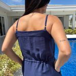 Vestido Feminino Longo Babado Barra - Marinho