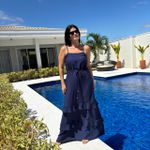 Vestido Feminino Longo Babado Barra - Marinho