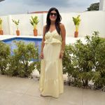 Vestido Feminino Longo Peplum - Manteiga