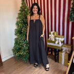 Vestido Feminino Longo Poá - Preto 