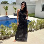 Vestido Feminino Poá Amarração - Preto