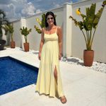 Vestido Feminino Silk Pregas Busto - Manteiga