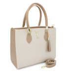 Bolsa Alça Dupla + Carteira Cor Bege com Nude