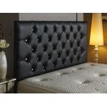 Cabeceira Casal 1,40 CM CAPITONÊ preto Off light Yasbelly Decor 