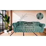 Sofá Chesterfield Conde 3 Lugares 2,20 tecido veludo Yasbelly Decor