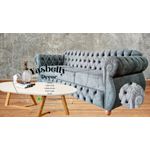 Sofá Chesterfield Conde 3 Lugares 2,20 tecido veludo Yasbelly Decor