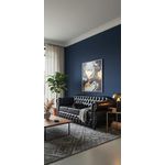 Sofá Chesterfield Conde 3 Lugares 2,20 cm courino premium preto Yasbelly Decor 