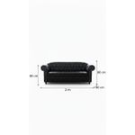 Sofá Chesterfield 3 LG 2,00 mtr courino premium preto 