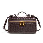  Bolsa Tote Trançada Pequena - Marrom Café